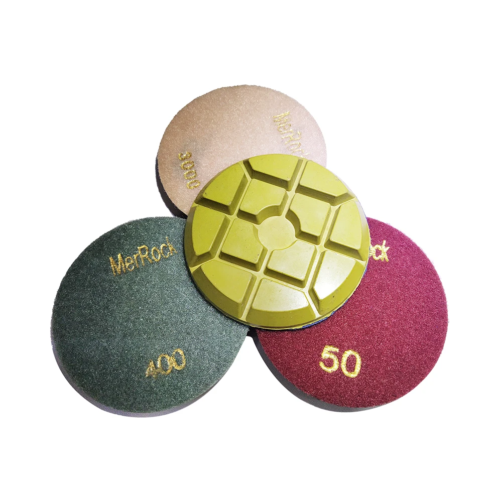 100mm Marble & Concrete Floor Resin Diamond Abrasive Polishing Pad Medium Hardness OEM Available