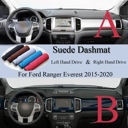For Ford Ranger Everest 2015 2016 2017 2018 2019 2020 Suede Dashmat Dash Mat Cover Dashboard Pad Carpet Car Styling Accessory