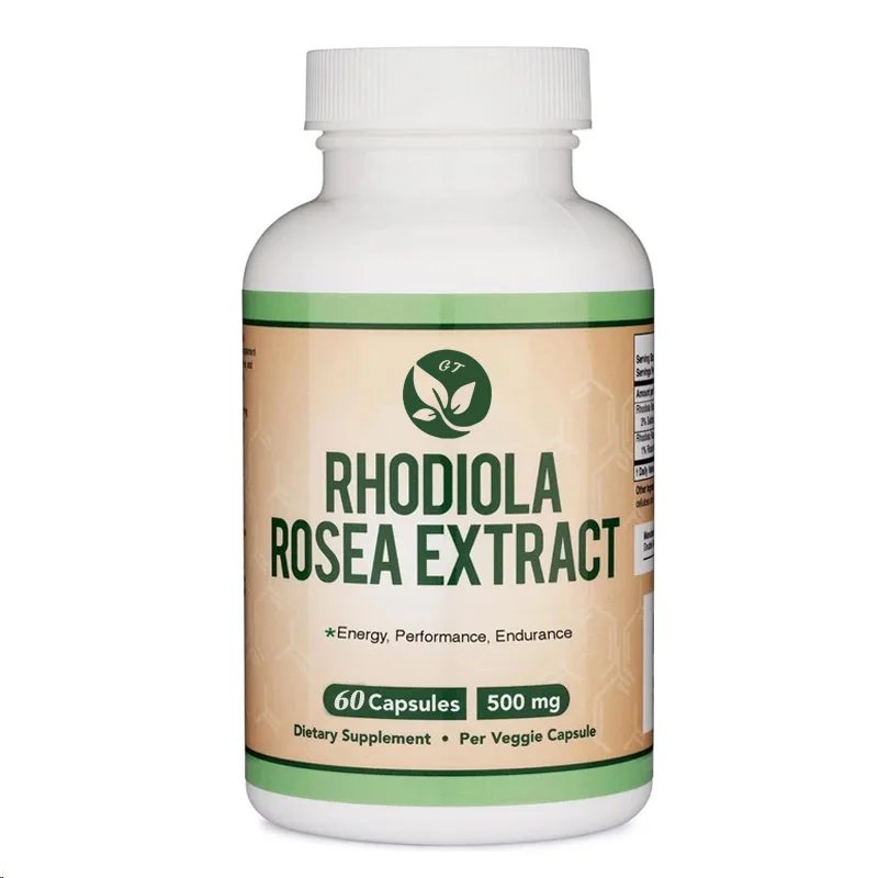 Rhodiola Rosea Supplement 500 Mg, 60 Vegetarian Capsules Supports Overall Gluten-free