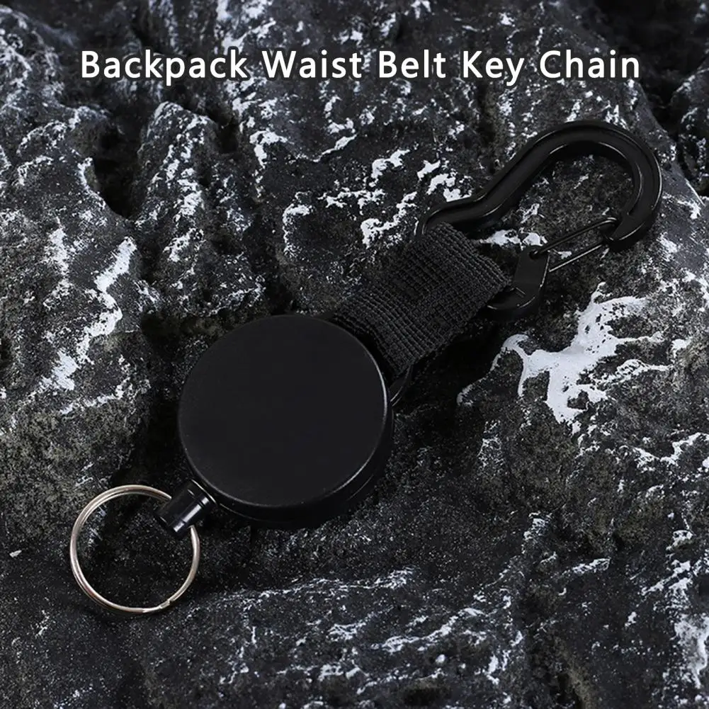 Compact Hanging Key Chain Easy to Pull Key Holder Retractable Outdoor Climbing  Hiking Buckle  Anti-loss