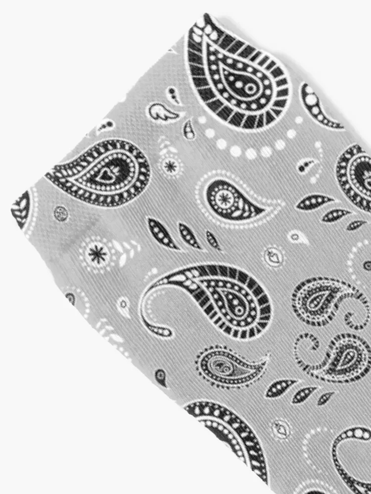 Silver Gray Paisley Pattern Socks luxe cycling Woman Socks Men's