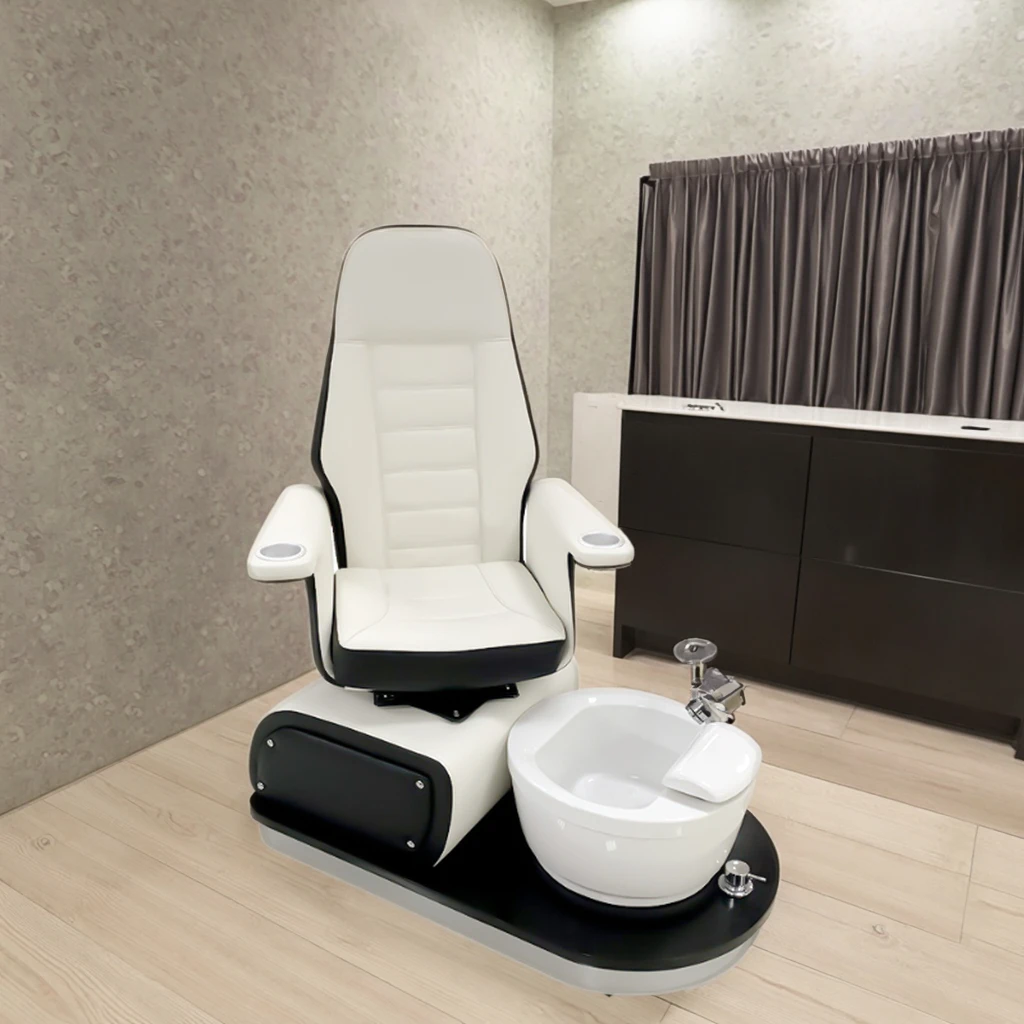 

New Pedicure Chair with Adjustable Seat & Backrest for Spa Use Smart Heating Foot & Knee Massage Heat Bubbles