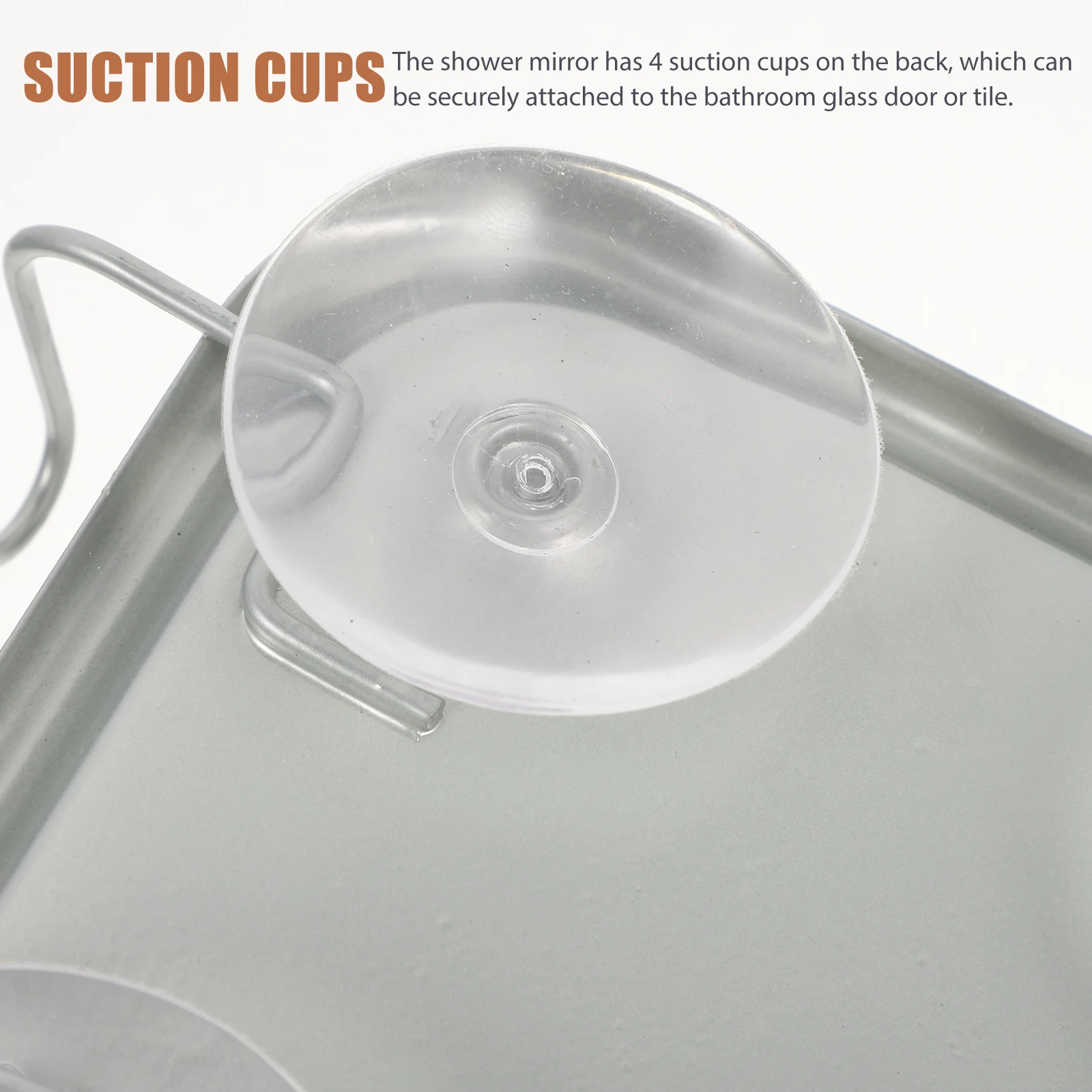 

Suction Cup Shaving Bathroom Vanity 4 Cups Wall Mirror For Shower Hanging Shower Tile Glass Small Mirror