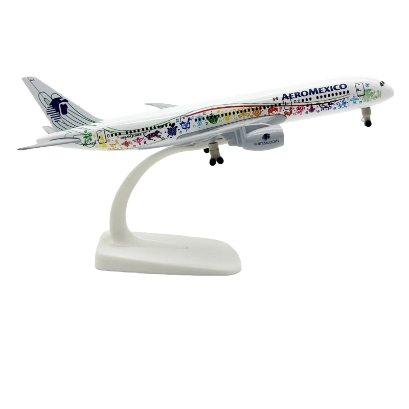 B787 Mexico Airbus Metal Die-Cast Aircraft Model 20cm with Base Exclusive Alloy Model Kit for Aviation Enthusiasts and Collector