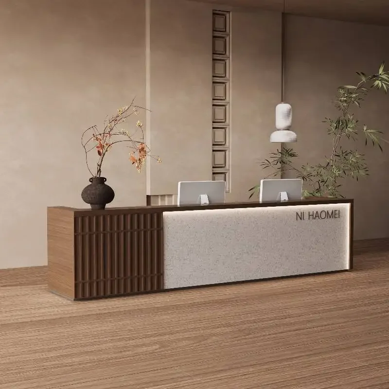 School Gym Reception Counter Luxury Modern Travel Computer White Reception Counter Buesiness Theke Empfang Office Furniture