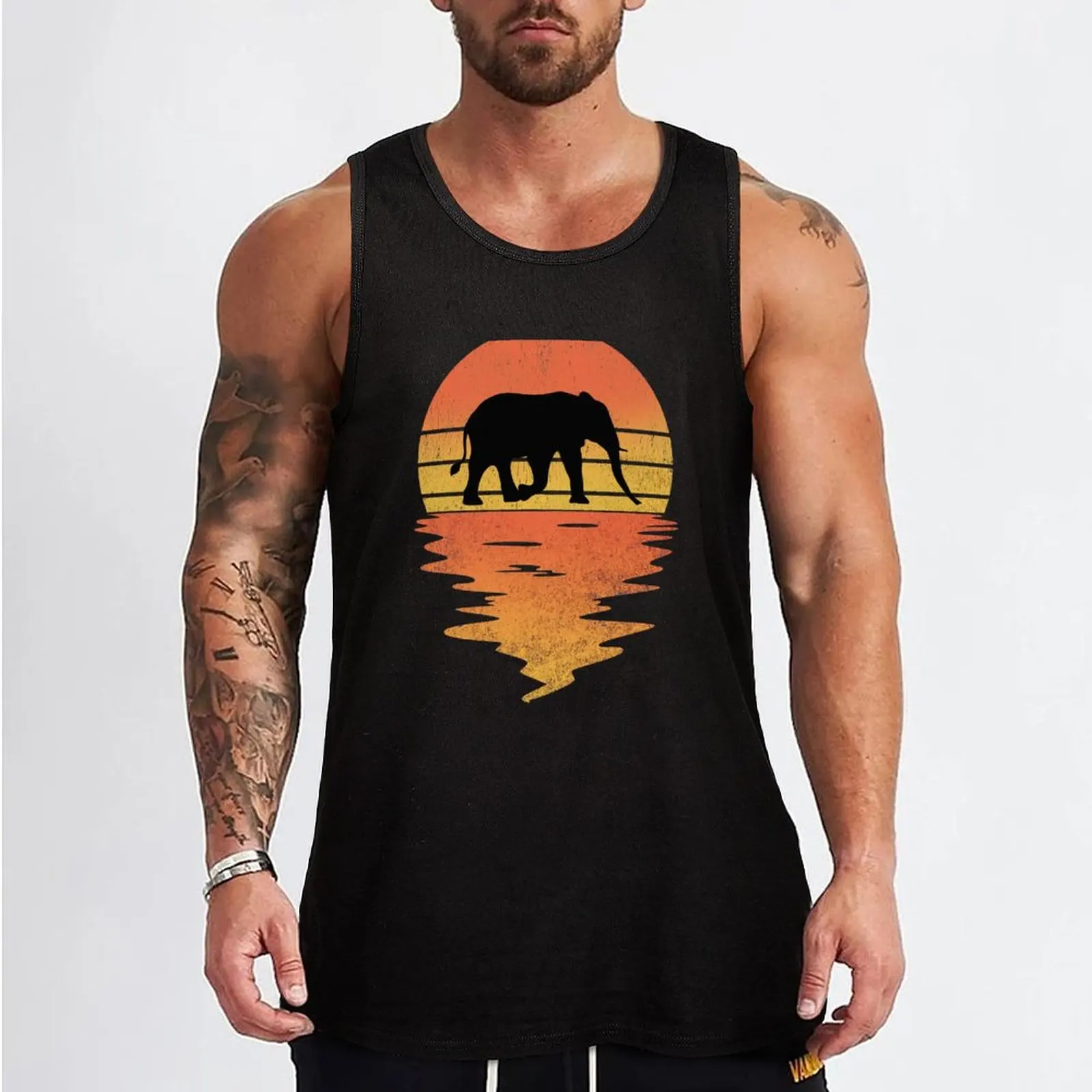 ELEPHANT LOVER Tank Top Sports clothing sleeveless gym shirts male vests for men Short sleeve