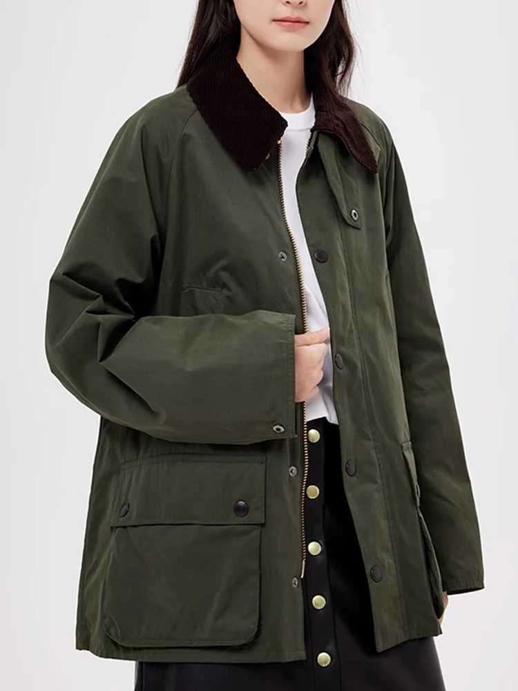 

Мужская и женская свободная куртка без воска Barbour OS Bedale