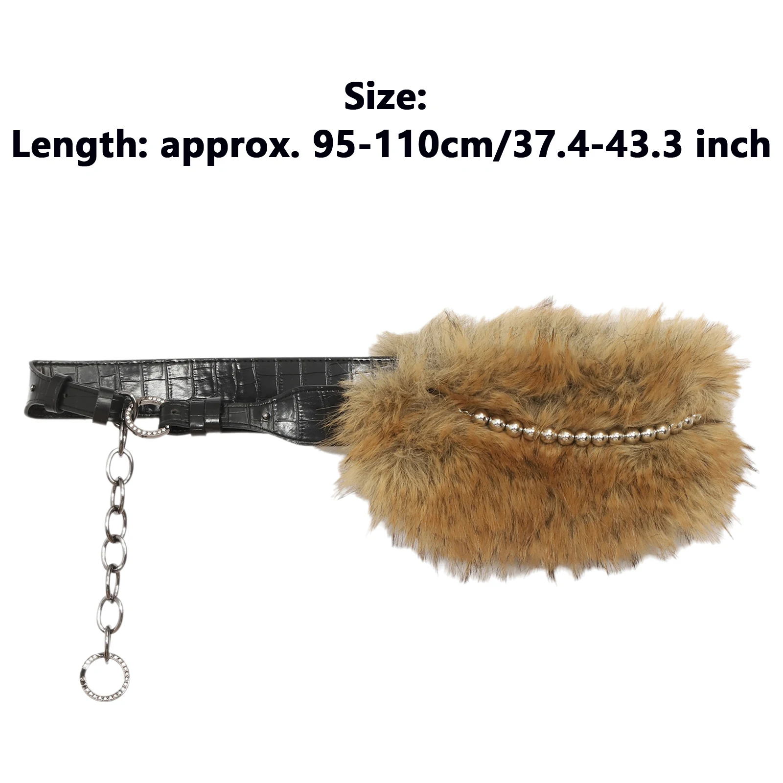 Ceinture en Fourrure Artificielle en Faux Cuir Unisexe, Accessoire de Costume Réglable pour la Photographie Cosplay, Style Rétro Vintage Médiéval Viking, 1 Pièce