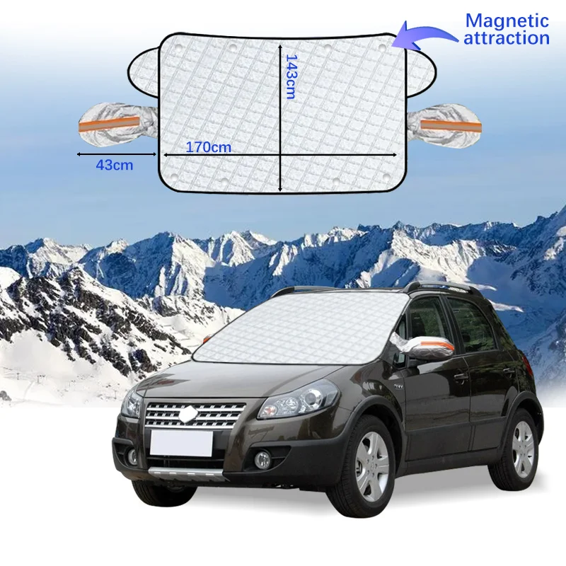 Car Windshield Cover Magnet Winter Window Snow Shield Anti Frost Auto Front Window Snow Cover For Suzuki Sx4