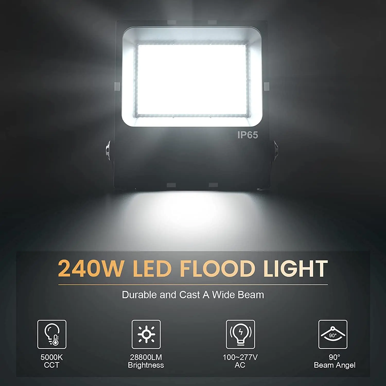 240W LED Flood Light IP65 AC100-277V Outdoor Garden Projector Lighting Spotlight Wall Floodlight