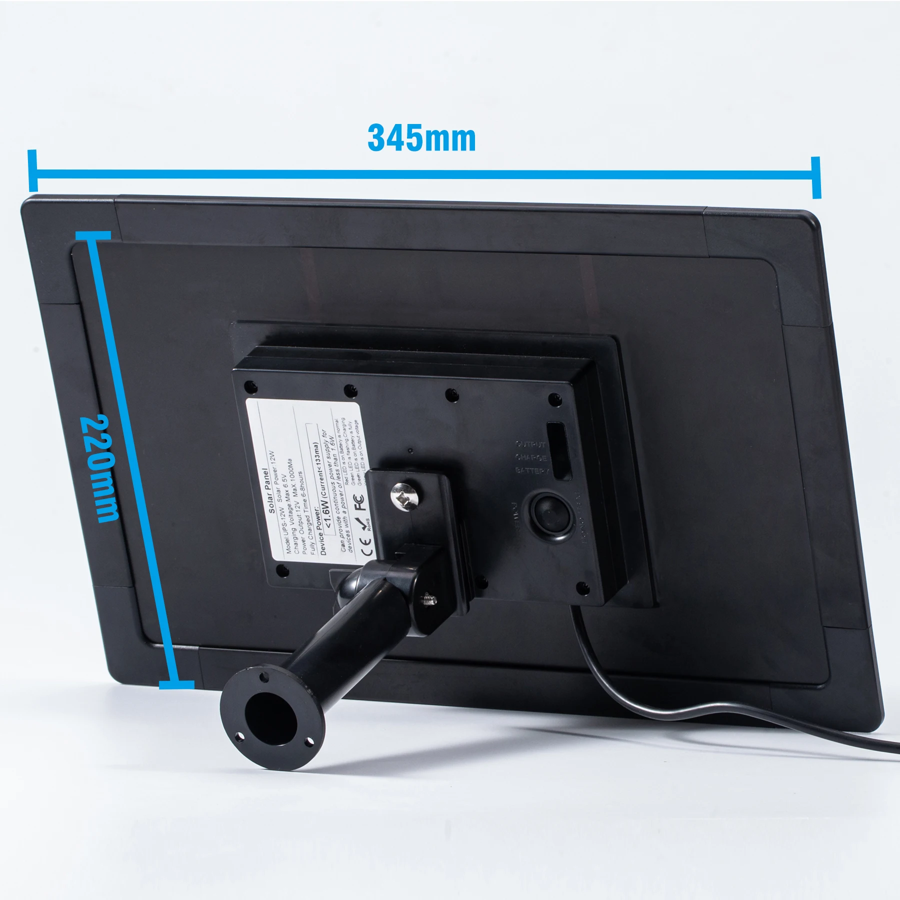 Panel słoneczny 12W z baterią, micro USB, Type-C, wodoodporny IP66, ładowarka, wyjście 5V 12V, zasilacz, system oświetlenia LED do domu. — zdjęcie produktu 3