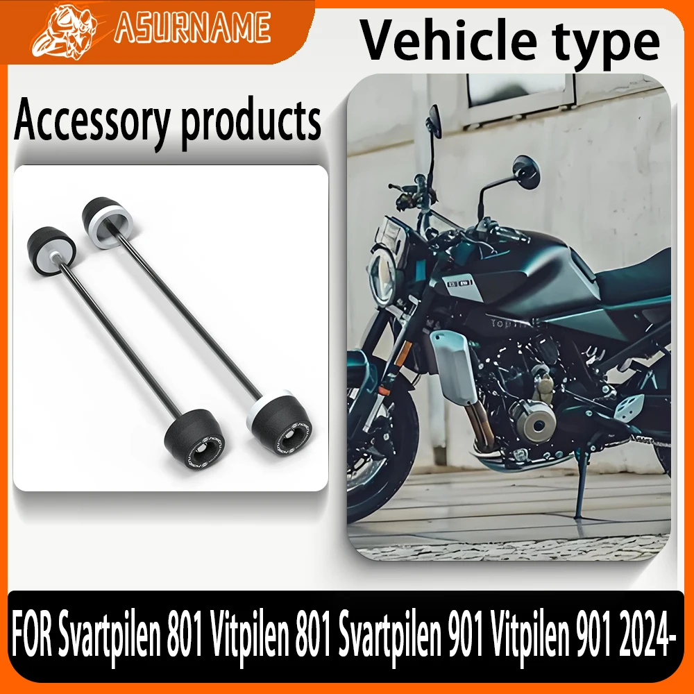 

For Husqvarna Svartpilen 801 Vitpilen 801 Svartpilen 901 Vitpilen 901 2024- Motorcycle Front Rear Axle Fork Crash Sliders Wheel
