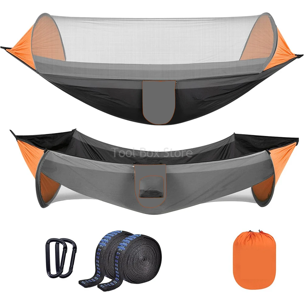 2 Persoons Outdoor Camping Hangmat Lichtgewicht Hangende Klamboe Hangmatten Boomriemen Schommel Rugzak Achtertuin Slaapbed