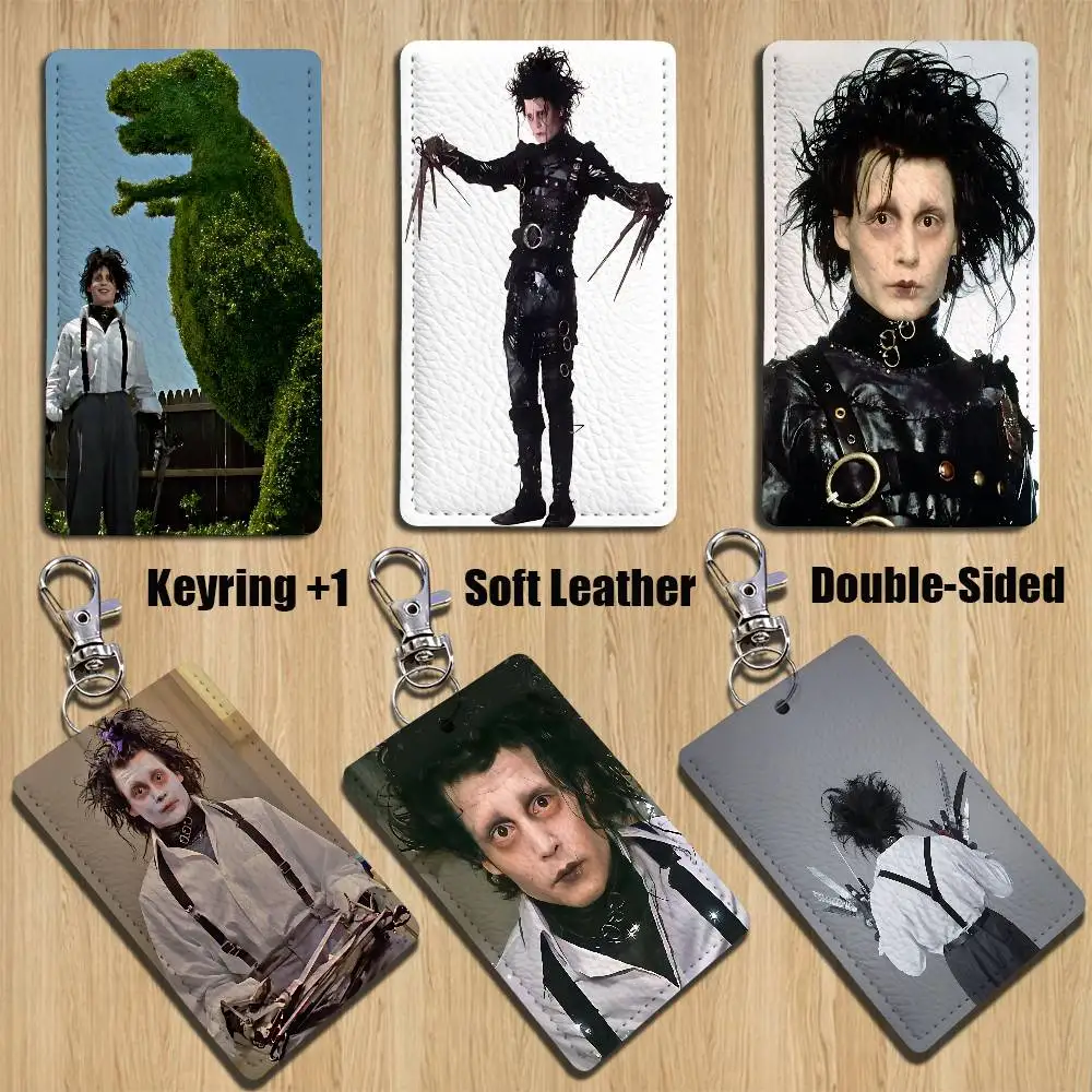 

Biroid E-Edward Scissorhands Cartoon Singer Anime Card Keychain Fashion Pendant Bag ID Door Card Case Bus Card Cute Adult