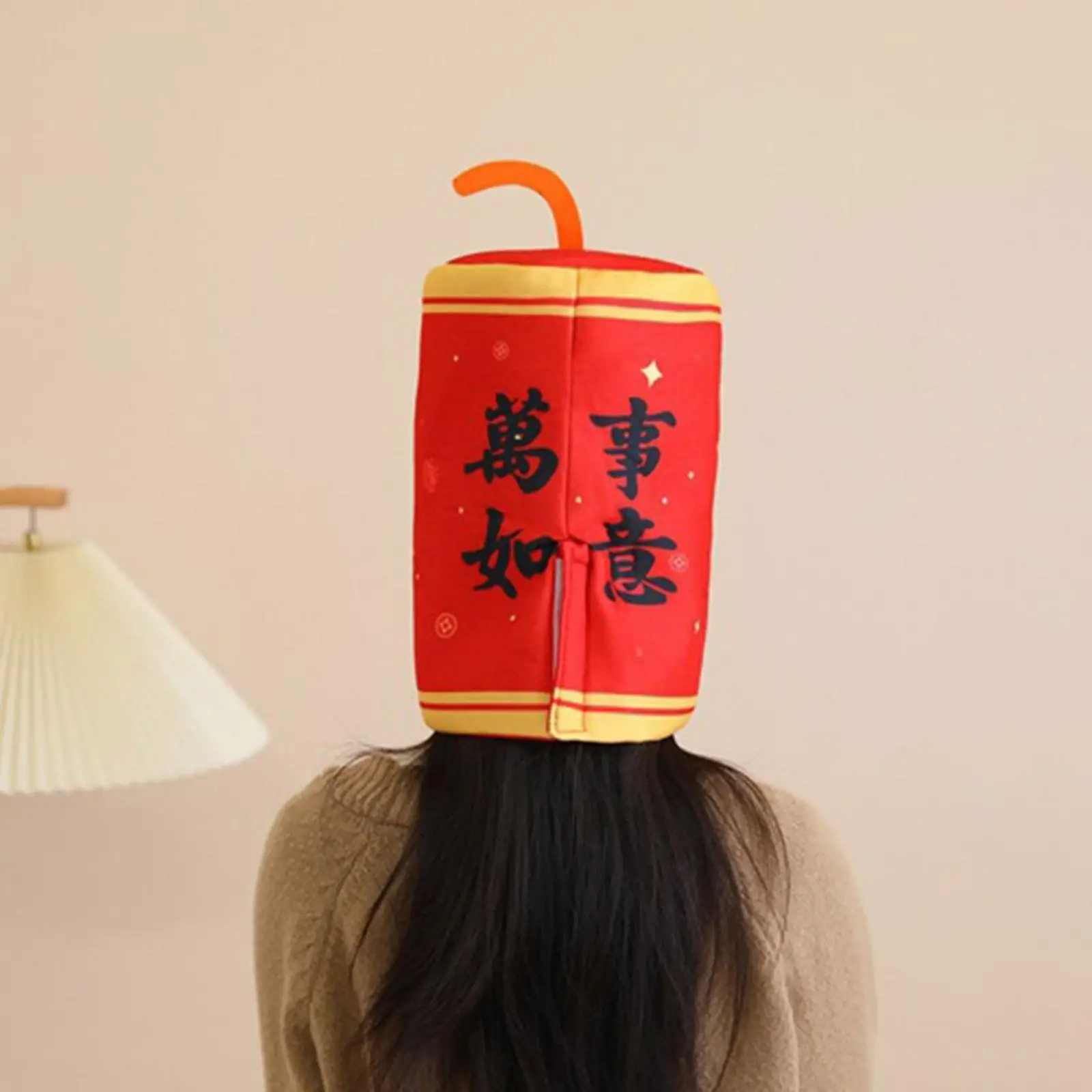 Red Party Hat Spring Festival Costume Headdress Versatile Cotton Cap for Holiday Celebration and Adult Role Play