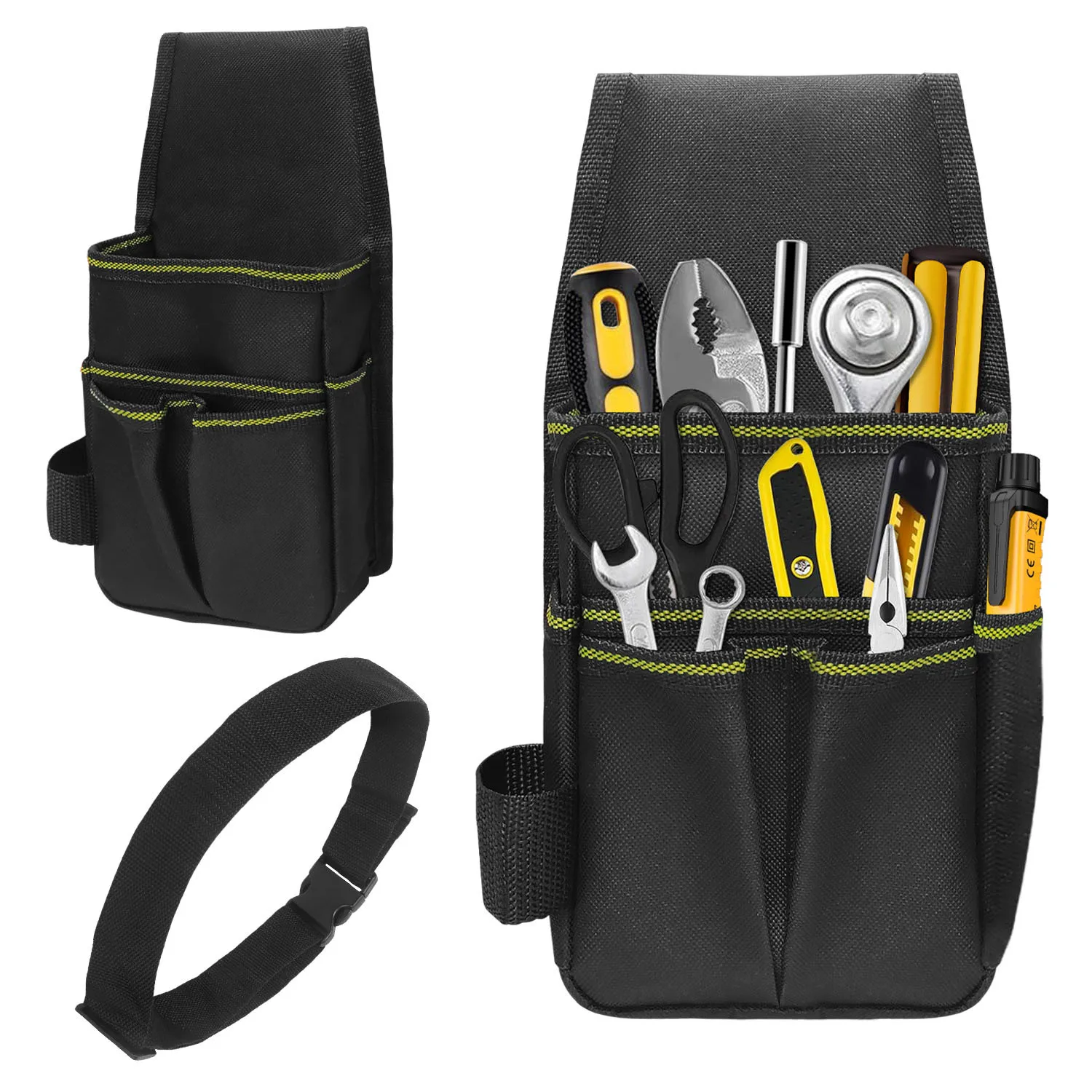 Multifunctional Waist Tool Bag, Portable Pouch for Pliers Screwdriver Hammer, Electrician Repair Storage Organizer