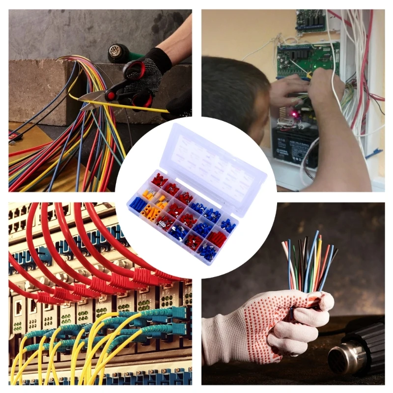 Juego conectores engarzado eléctricos profesionales con caja almacenamiento para entusiastas