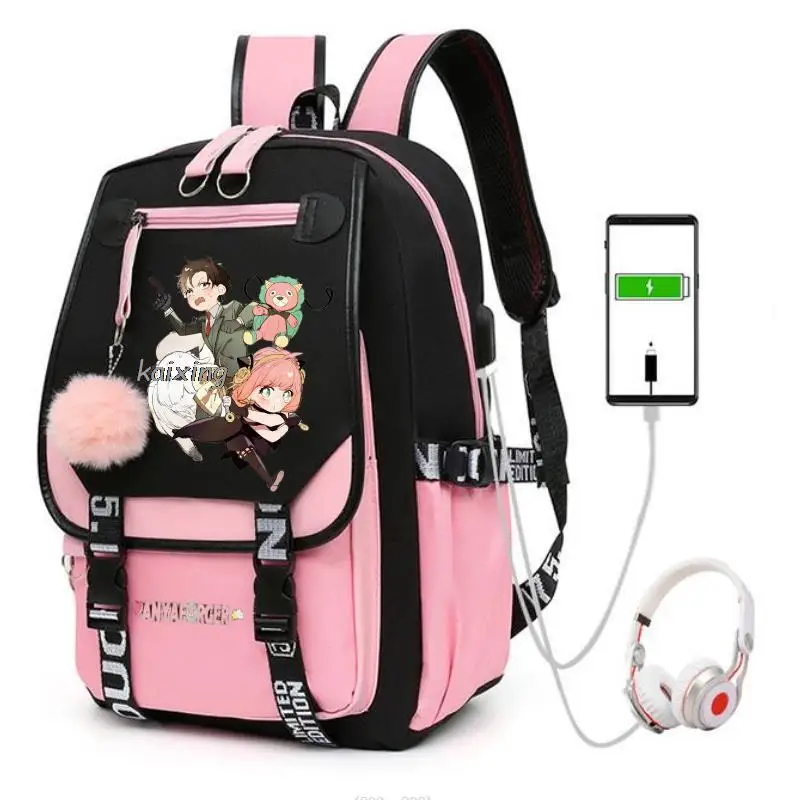 MINISO Hot Anime Spy X Family Rucksack Mädchen Laptop Rucksack Student Schulter Schultasche Schultasche Akademie Rucksack Mochilas