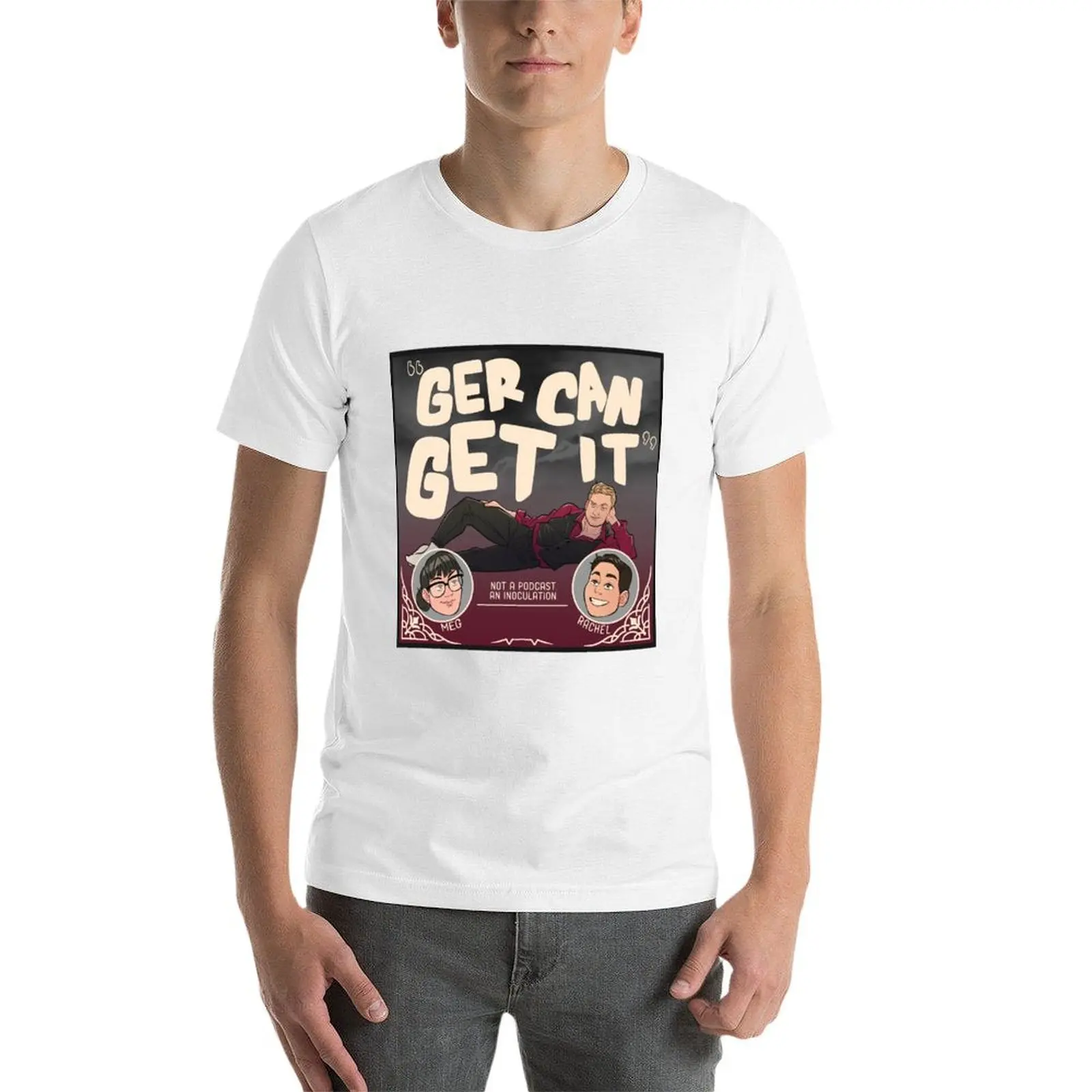 تي شيرت رجالي بشعار تي شيرت Get Man 100% Ger cotton It! تي قميص ثقيل قميص قطني