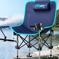 Fishing Moon Chair, Wild Angler Upgraded Stool, Compact Quick Fold Seat, European Ergonomic All-Terrain Tackle