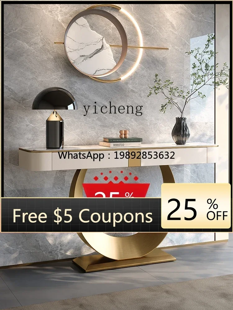 

Console High-End Hallway Corridor Curio Cabinet Aisle Stone Plate Entrance Rack