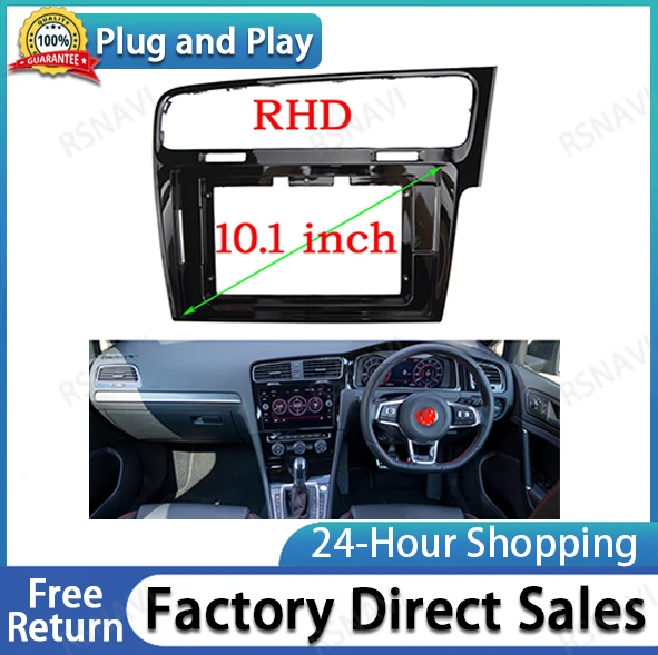 

Car Stereo Audio Face Fascia Frame 10.1 INCH Large Screen Modified Navigation for Volkswagen Golf 7 (RHD) Panel Kit