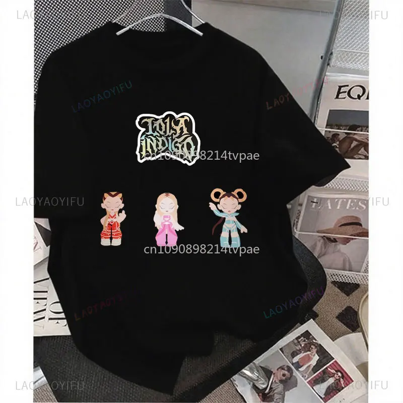 2025 لولا النيلي Camiseta جولة ميرش القطن س الرقبة روح الدعابة تي شيرت اسبانيا المغني شعبية قميص رائجة البيع القمم امرأة Y2k الملابس #4