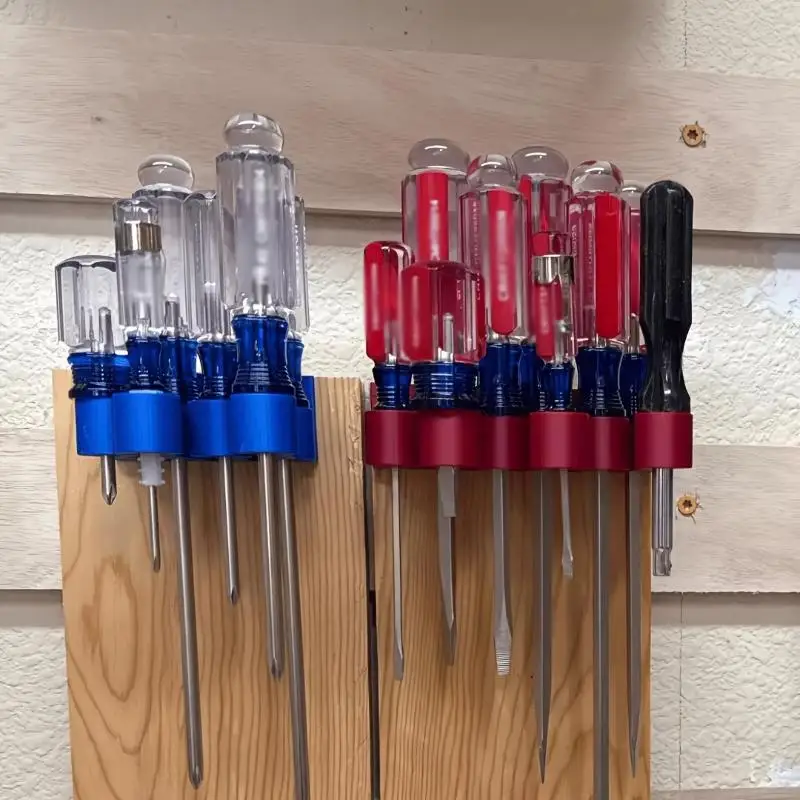 Wall-mounted Screwdriver Holder With 9 Slots, Ideal For Garage Organization. Easy To Install,Perfect For Organizing Hand Tools