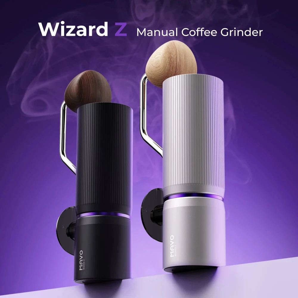 MAVO Wizard Z Manual Coffee Grinder 43mm Stainless Steel Volcano Burr 60-Click Adjustment for Pour Over Espresso