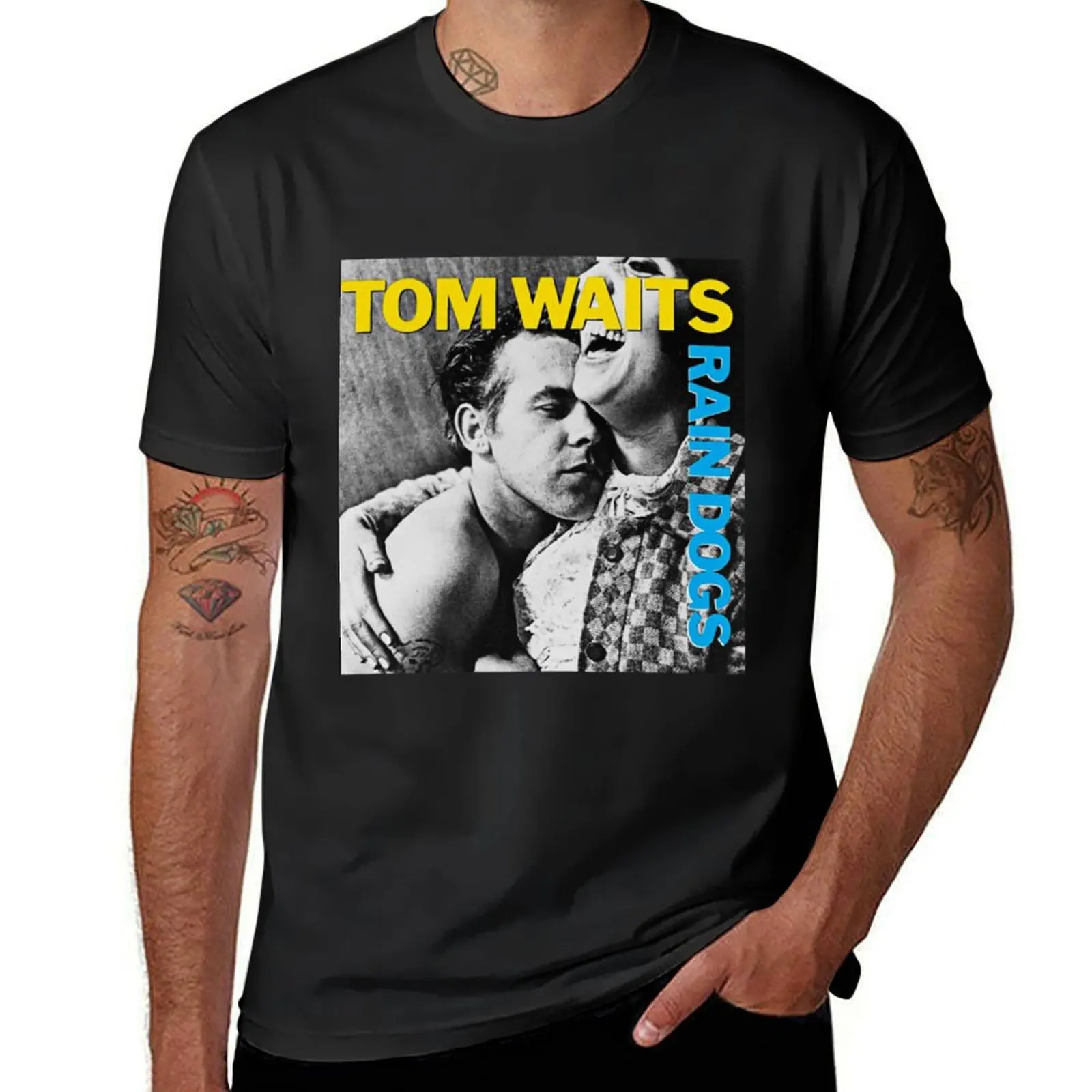 

Tom Waits Rain Dogs Perfect Gif T-Shirt anime shirt anime t shirts customizeds Men's t-shirt