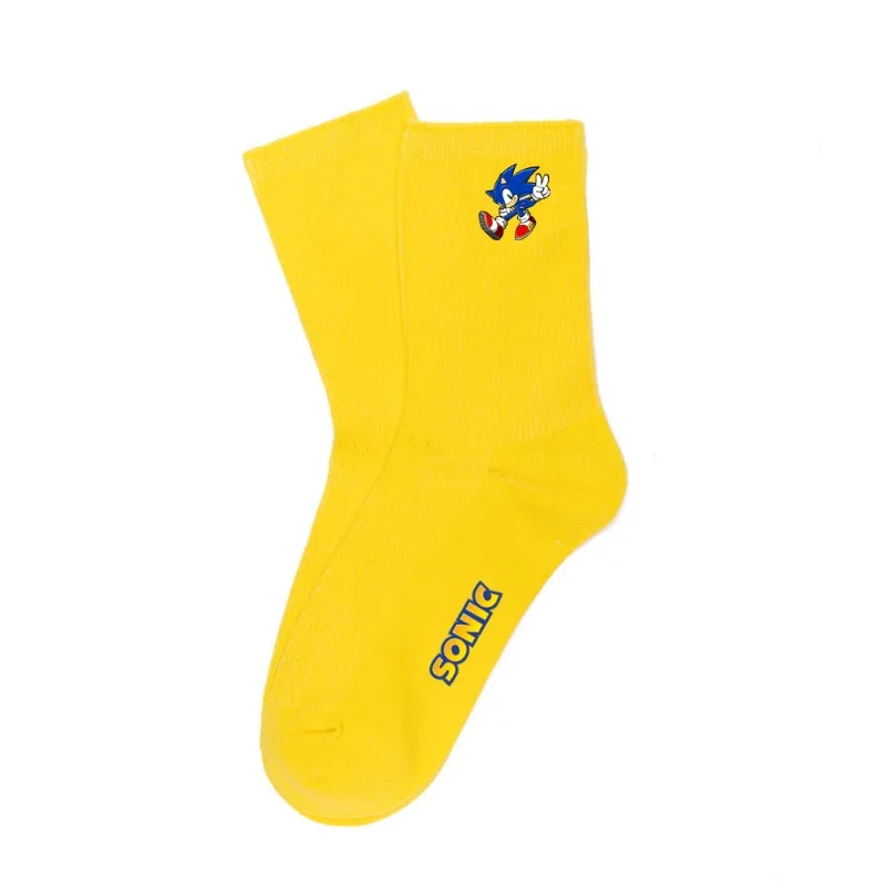 جوارب قطنية بسيطة ملونة للرجال والنساء من Sonic the Hedgehog Anime متوسطة الأنبوب، #4
