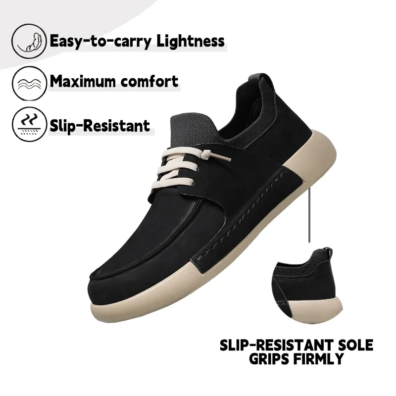 Fipatbu Zapatos de vestir informales sin cordones para hombre Zapatillas anchas para caminar Mocasines ortopédicos de barco con soporte para el arco Cómodo y ligero