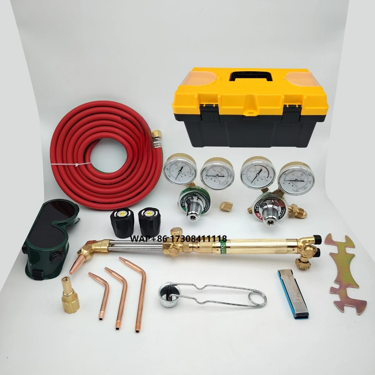 American style Duty Oxy Acetylene Torch Kit Gas Cutting Welding Kit Brazing Welder Tool Set CGA540 and CGA510 Regulator