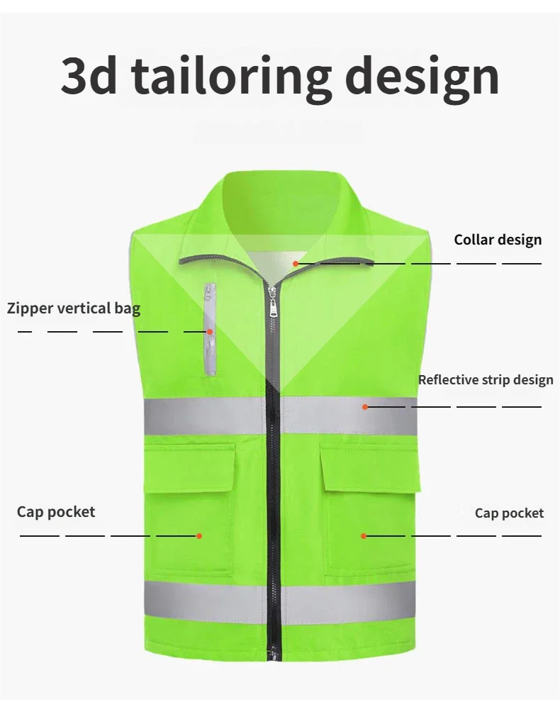 8-Color Lightweight Lapel Vest Bright-Colored Composite Double-Layer Mesh Double-Waist Outdoor Work Vest Custom Logo
