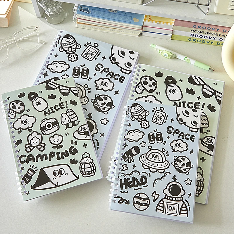 Cartoon Graffiti B5 libro a fogli mobili Ins Style Notebook Cute A5 Hand Ledger core taccuino riutilizzabile linea orizzontale Notebook