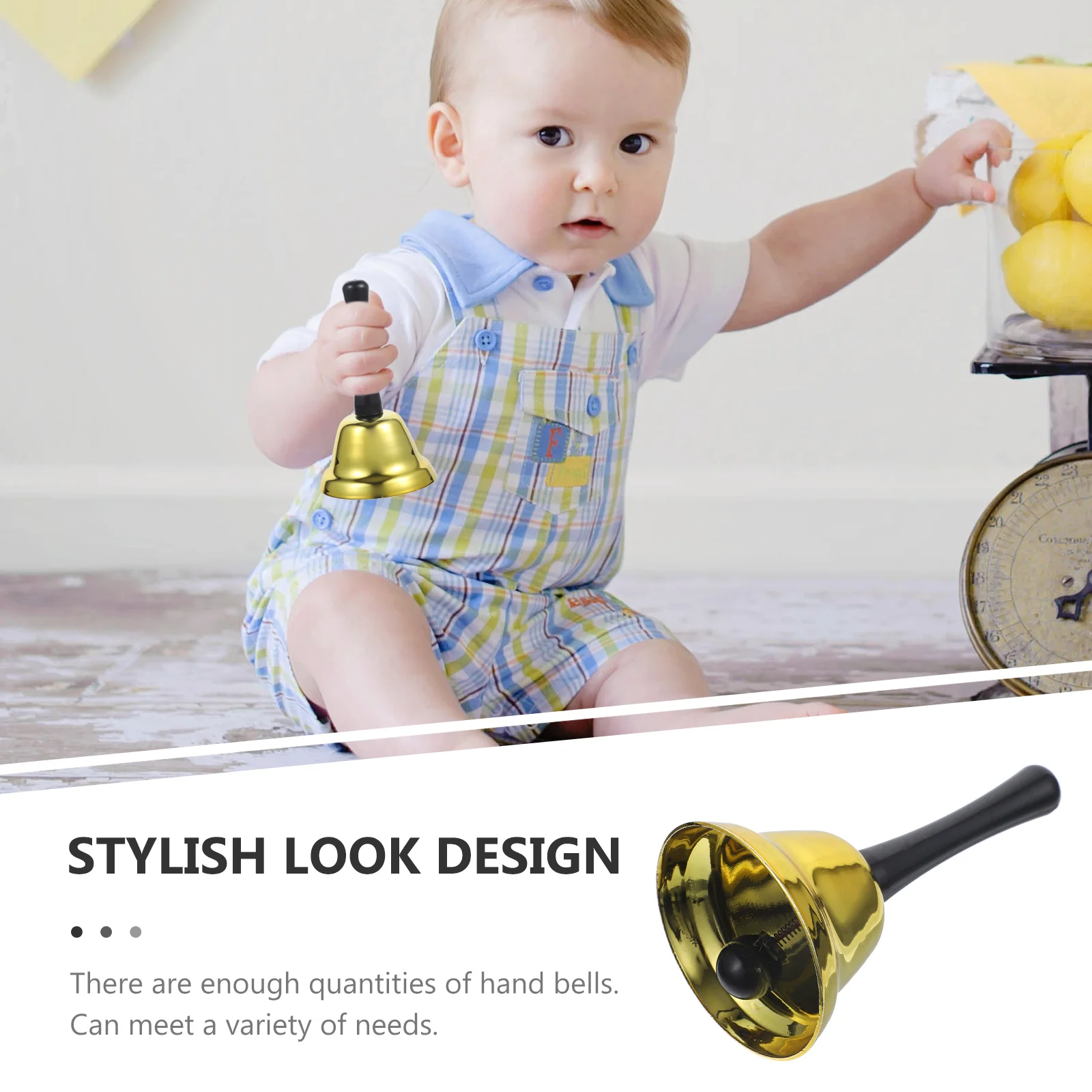 6 قطعة عيد الميلاد اليد جرس أجراس معدنية ديكور حفلة دعوة أجراس صوت عال لمطعم بار جرس اليد المعدنية #1