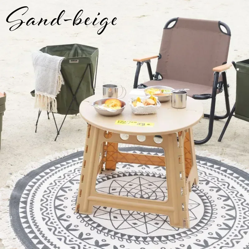 

Plastic folding table Outdoor portable picnic camping table Household low table Multifunctional round table