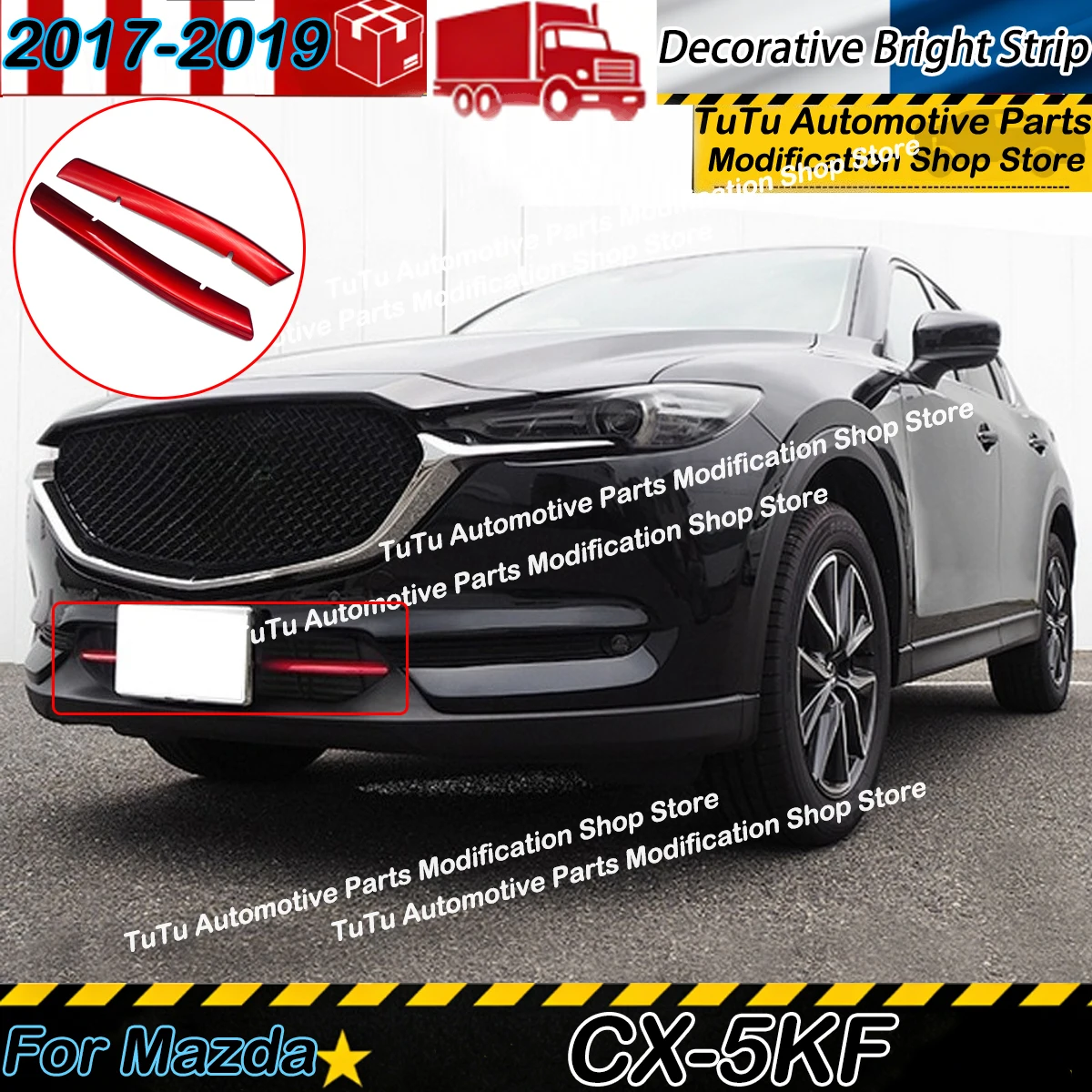 

Декоративная яркая накладка на нижнюю решетку переднего бампера для Mazda CX-5KF 2017 2018 2019, сплиттер, спойлер, дефлектор воздухозаборника, аксессуары