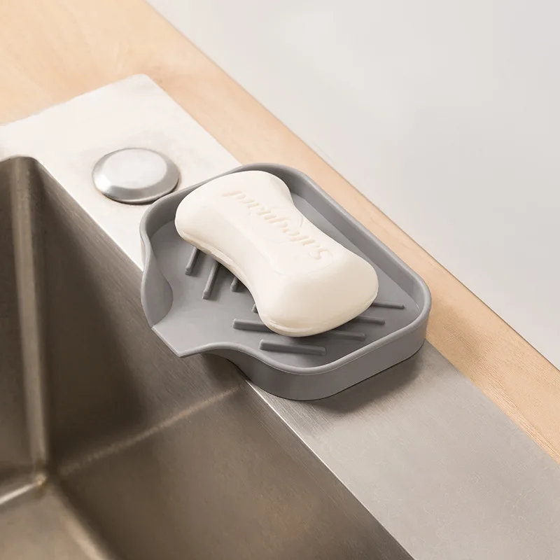 Drain Soap Box M L Anti-slip Sink Tray Creative Washing Table Soap Tray Free Punch Mat Storage Tray