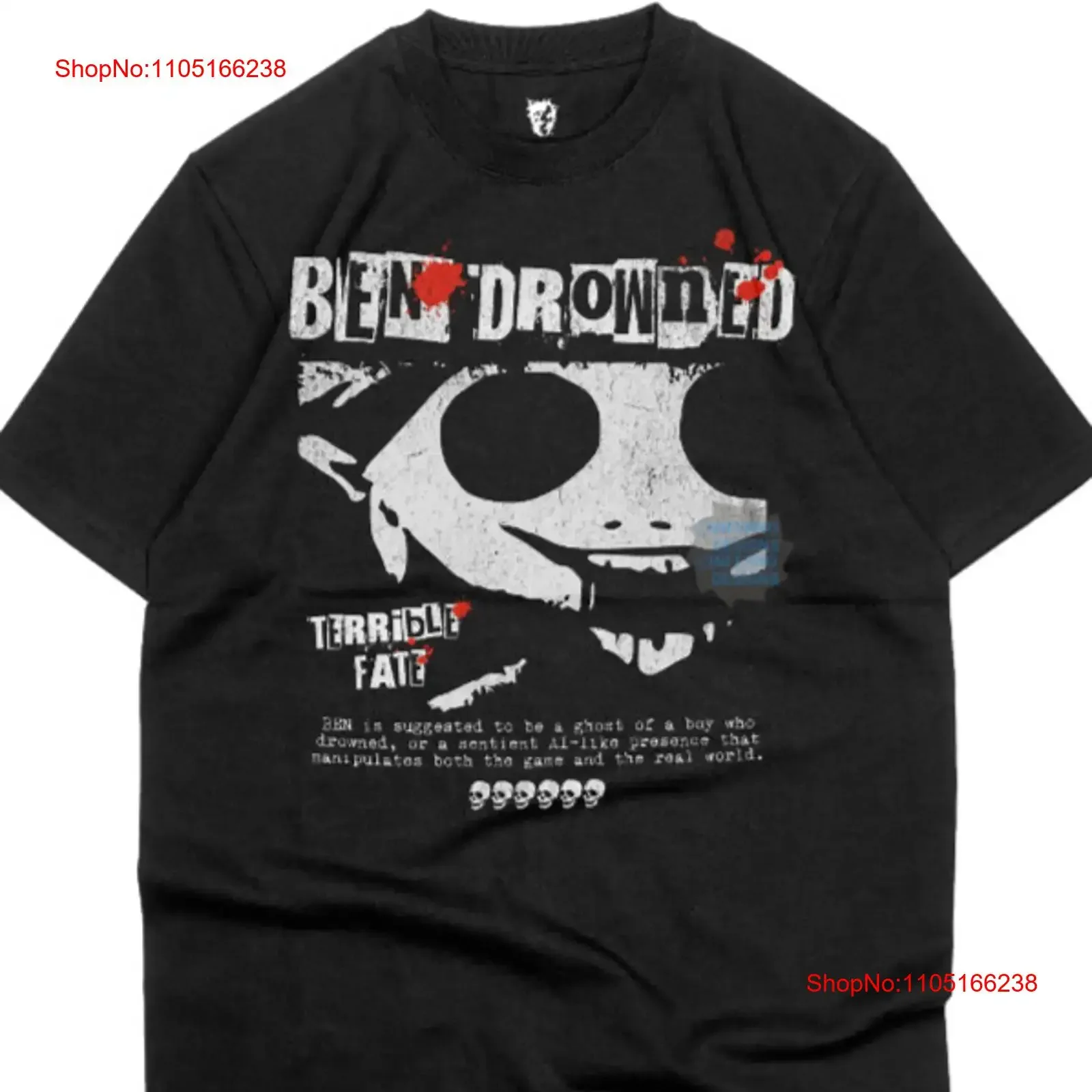 Ben ahogado Creepypasta camiseta Horror Grunge hombres algodón vintage lavado cómodo Top para uso diario gráfico elegante