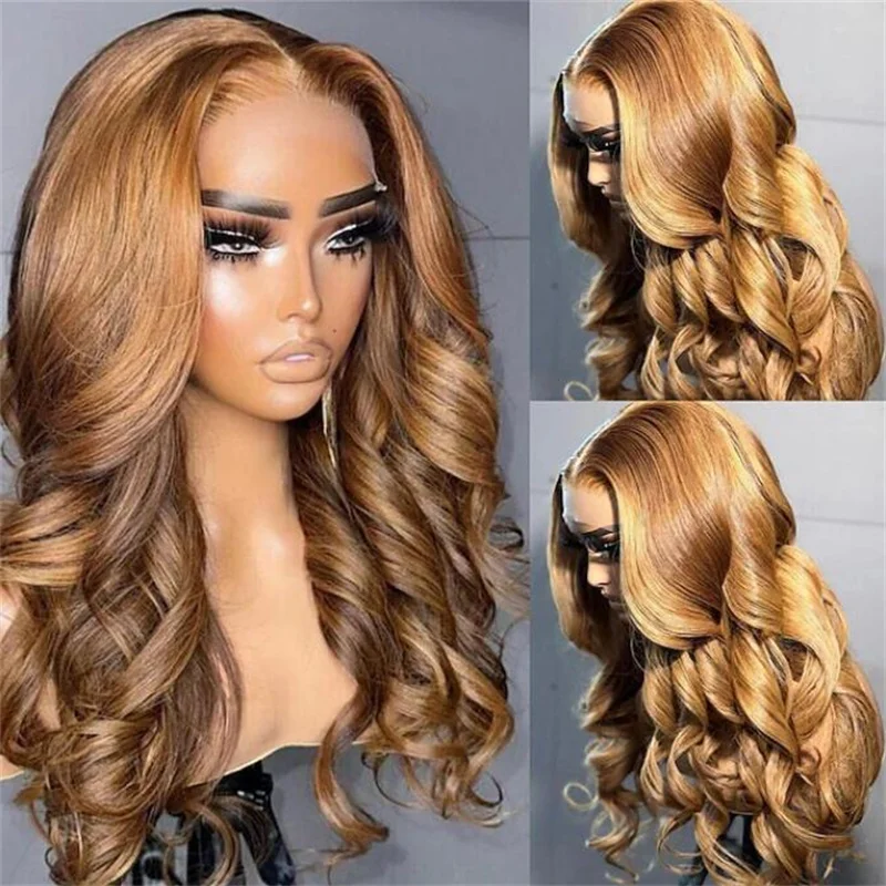 

Highlight Blonde Body Wave 30inch 5x5 Silk Base Glueless Jewish Human Hair Wig With Baby Hair HD Lace European Hair Preplucked