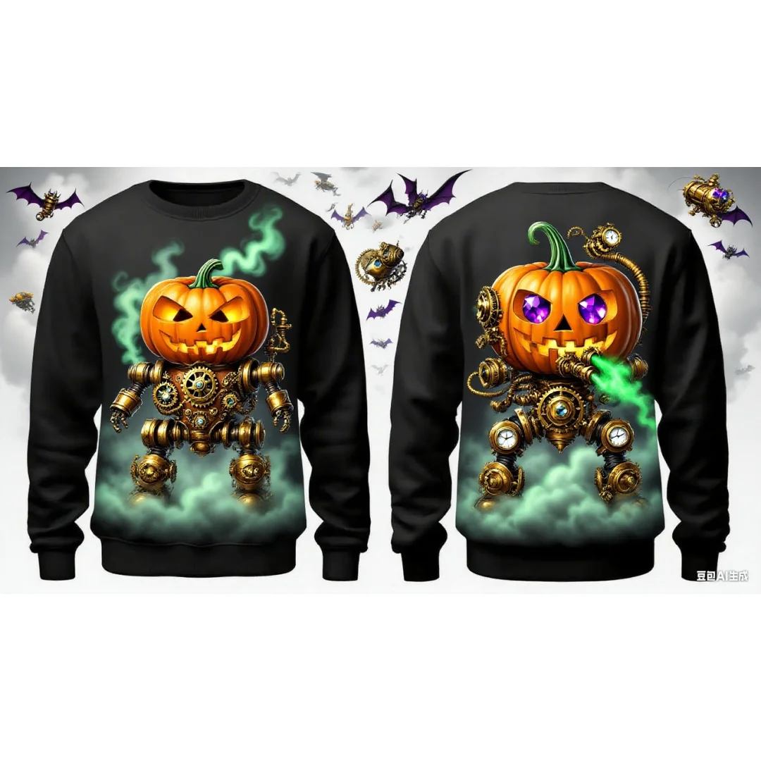 Механическая толстовка с рисунком тыквы на Хэллоуин, 3D принт, весенне-осенняя модная уличная одежда для отдыха, мужские и женские толстовки Y2K