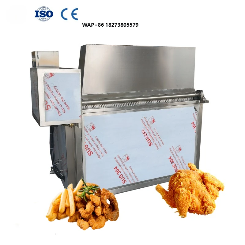 Stainless Steel Fried Chicken Oil Batch Frying Machine Deep Fryer Crispy Pork Plantain Chip Frying Machine for Food