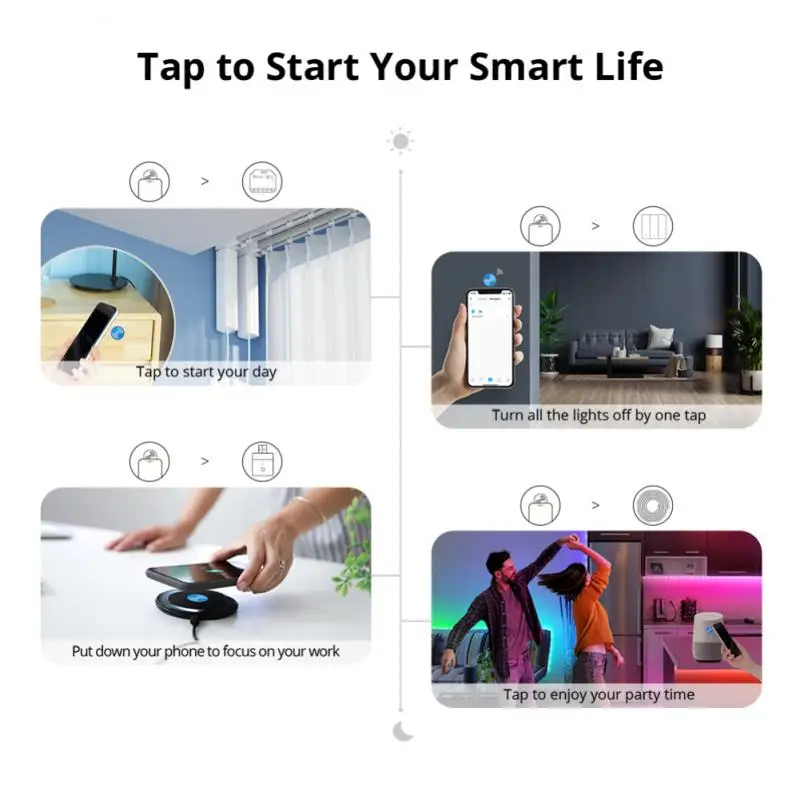 SONOFF NFC Tag Smart Home EWeLink 215 Chip 540 Bytes Smart Tags Shortcuts Tap To Trigger Smart Scene For NFC-enabled Phones