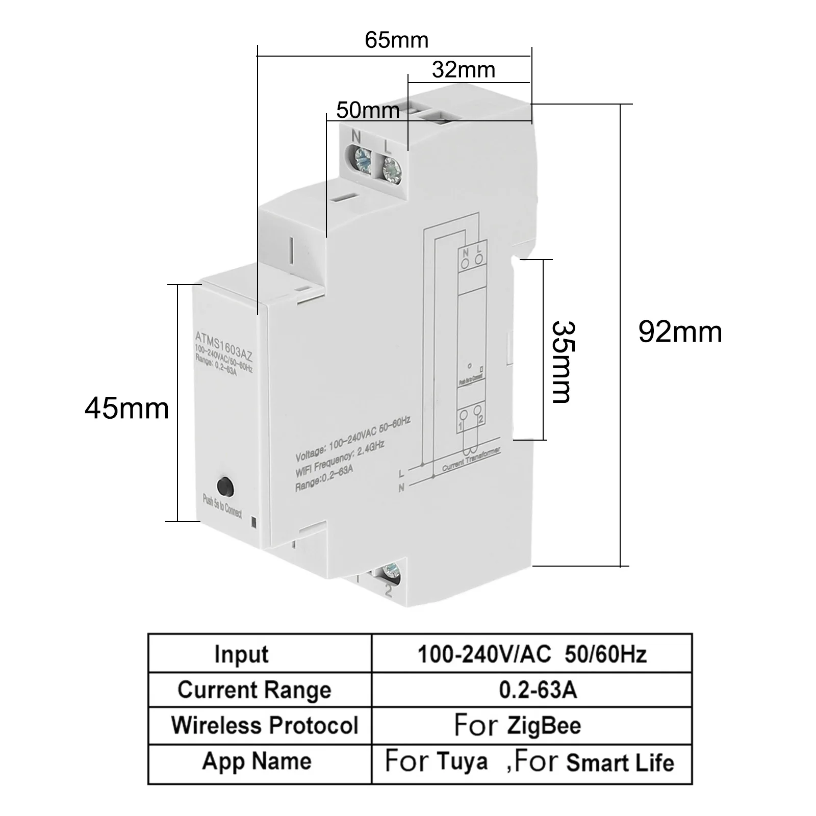 

Energy Efficiency Management Electricity Meter DIN Rail Meter Energy-saving Measures Device Commercial Power Management As Shown