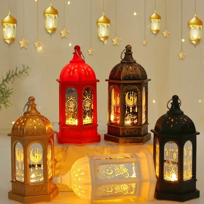 Lámpara LED para decoración de Ramadán, candelabro de Luna y estrella para Ramadán, Kareem, decoración del hogar, lámpara islámica musulmana, Eid