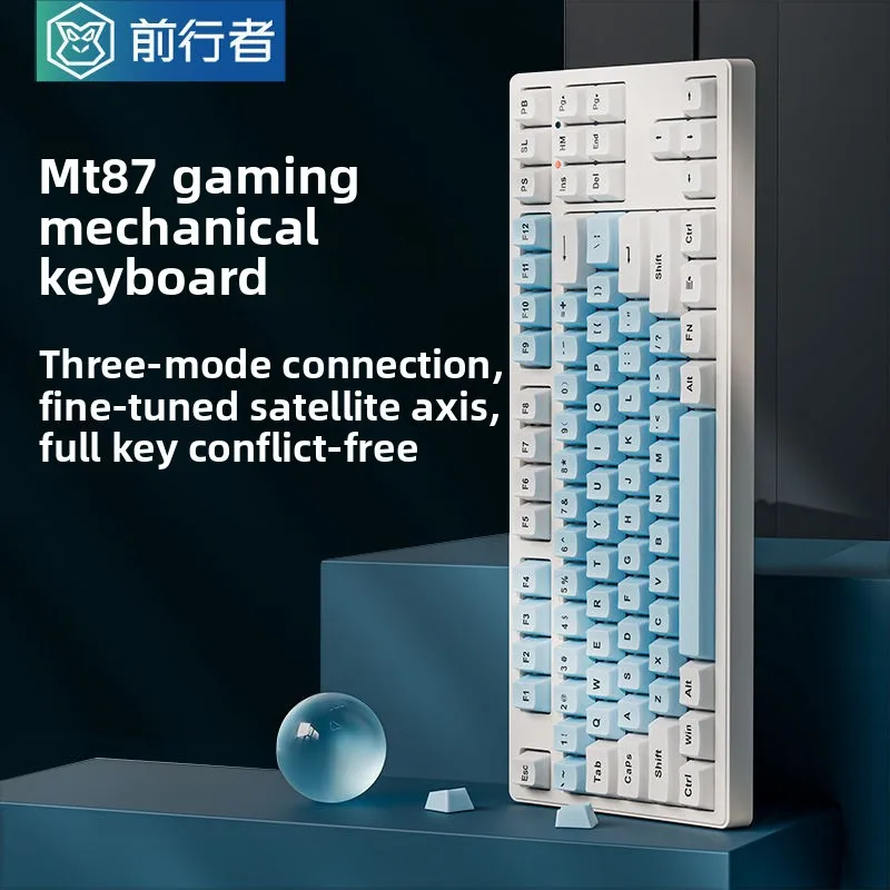 Tri-Mode Mechanical Keyboard Or Keys Wireless G Bluetooth Wired Blue Switch Single Backlight Oem Stepped Keycaps Gaming Office