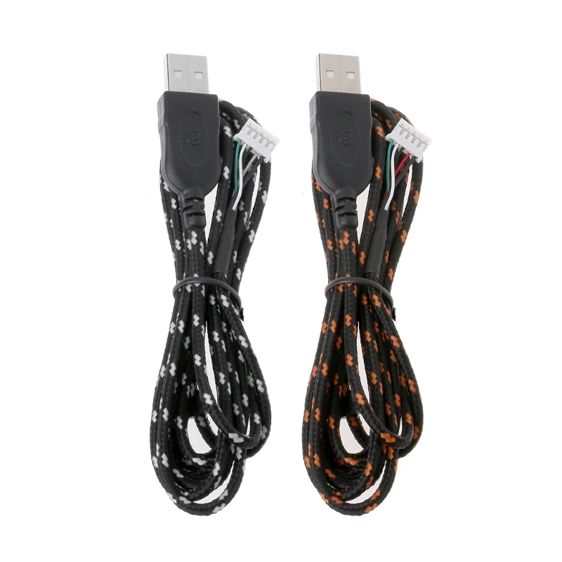 Nylon USB Mouse Cable Line Replacement Wire Orange, White For Steelseries KANA Special Mouse Lines Best Replacement