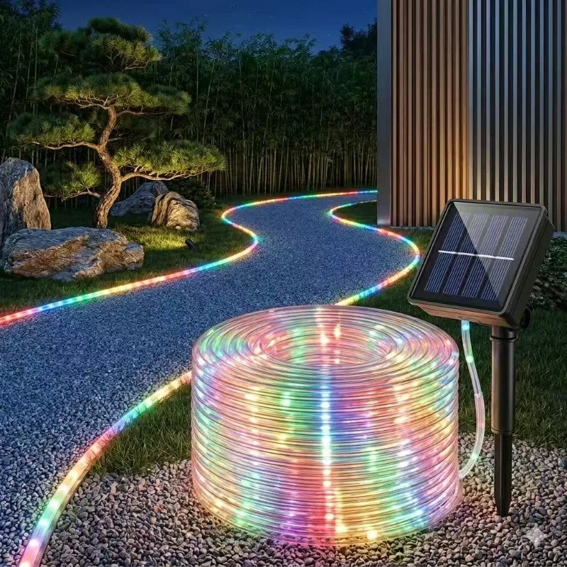 12m Solar Fairy Rope Lamp Outdoor Waterproof Christmas String Light Garden Decoration