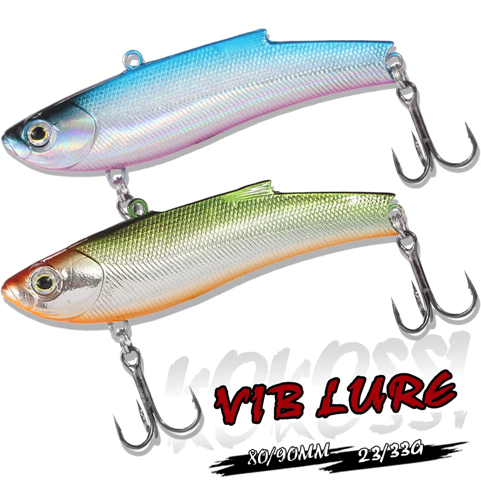 KoKossi 1PCS VIB Fishing Lure 8CM/23G 9CM/33G Plastic Hard Bait Artificial Wobbler Long Casting Vibration Swimbait For Bass Pike